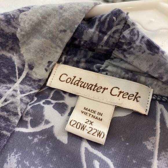 Coldwater Creek Womens Purple Floral Print Open Front Cardigan Size 2X Lagenlook - Picture 5 of 11